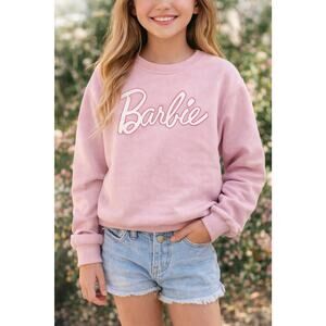 Barbie Pink Graphic Sweatshirt 💖 Youth Large Cozy Crewneck 10-12